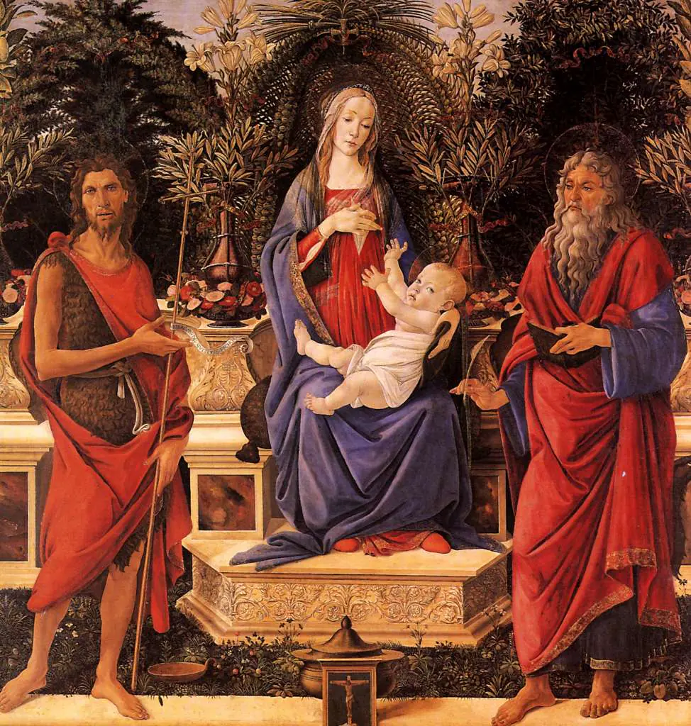 Botticelli: Madonna With Child Between The Both Johannes