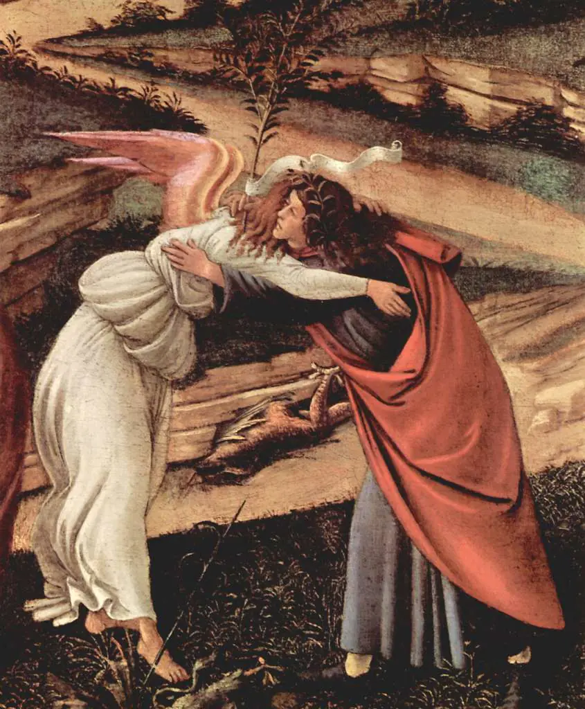 Botticelli: Birth Christi Mysti Birth Detail
