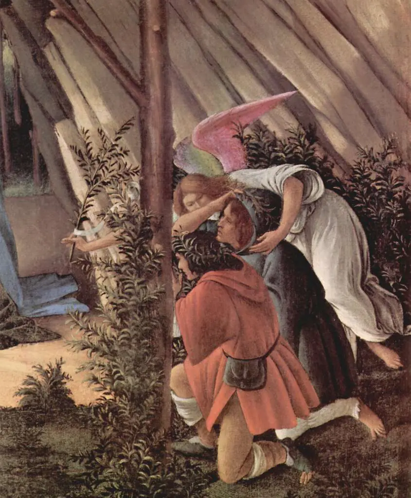 Botticelli: Birth Christi Mysti Birth Detail2