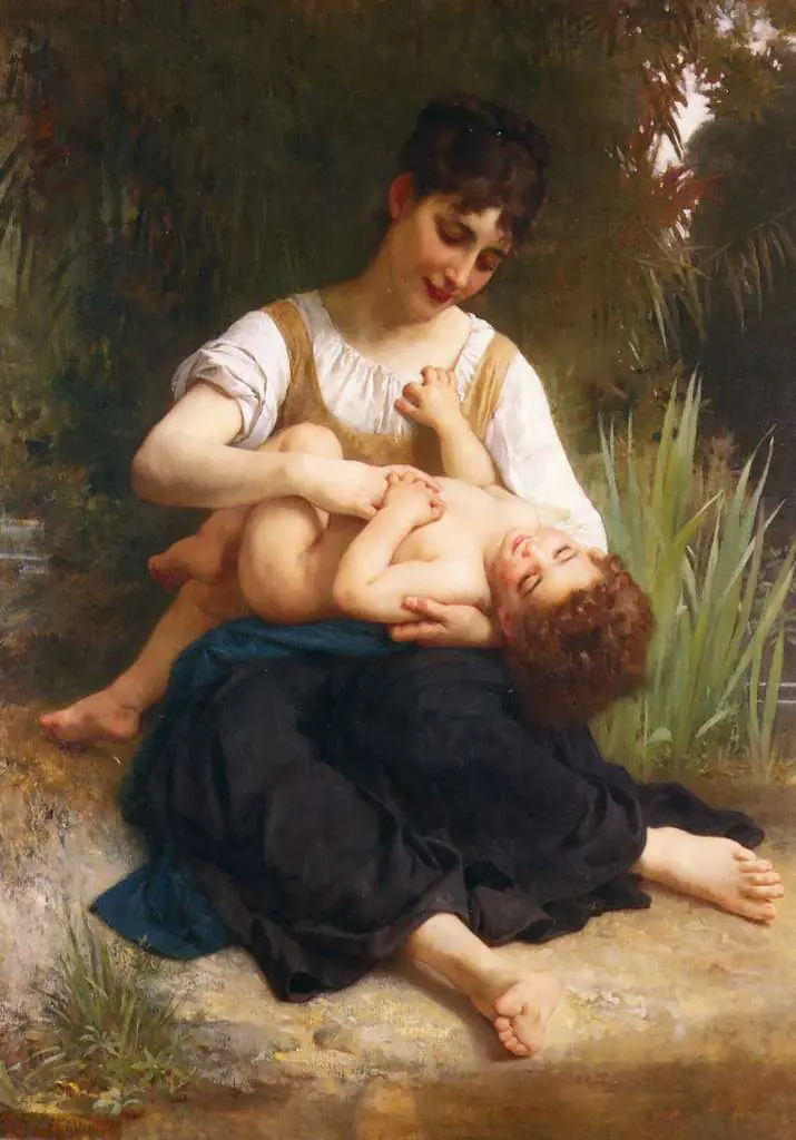 Bouguereau: Adolphe Juene Fille Et Enfant