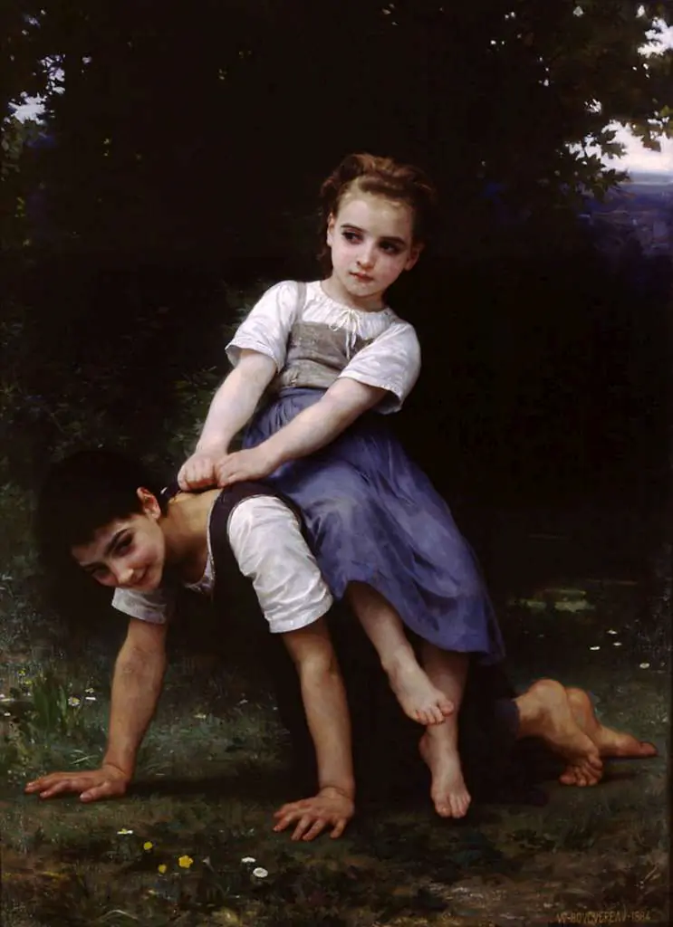Bouguereau: La Bourrique Oil On Canvas