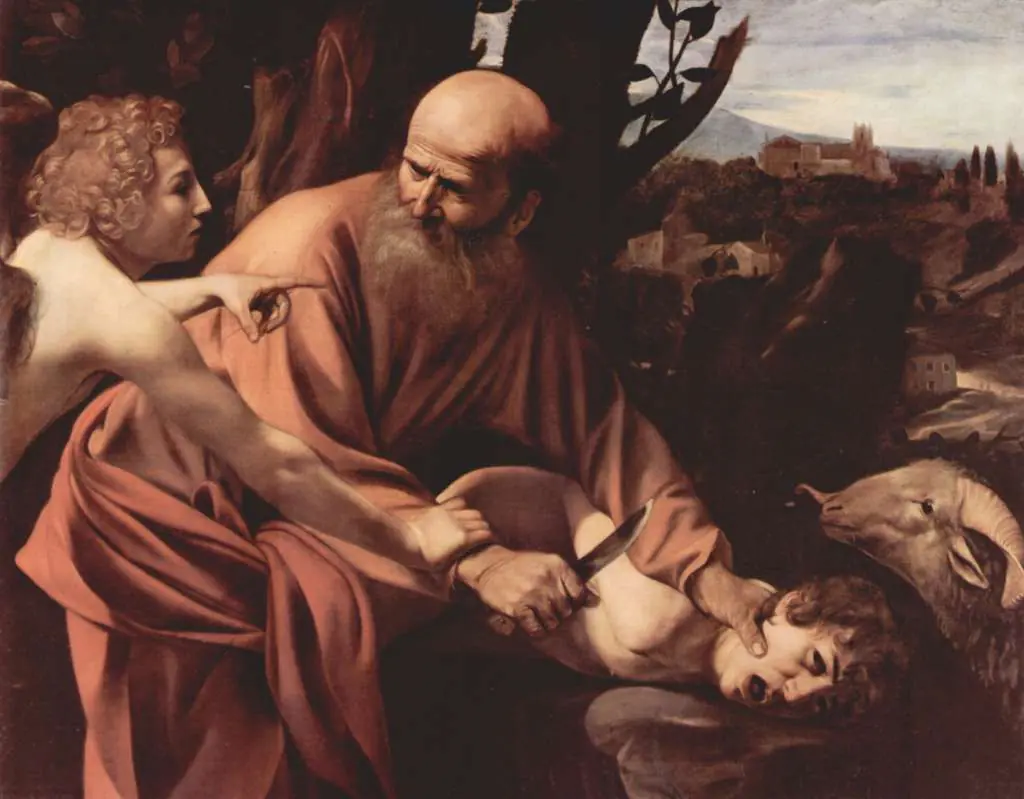 Caravaggio: Die Opferung Isaak-s