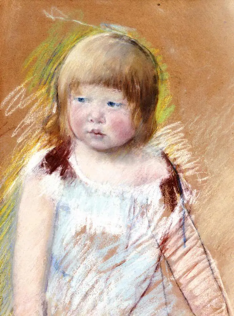 Mary Cassatt: Child With Bangs In A Blue Dress
