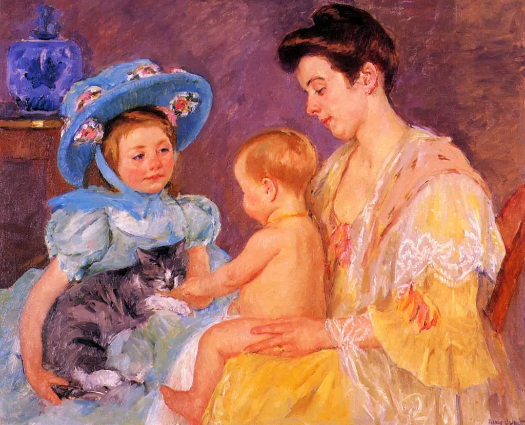 Mary Cassatt: Children Playing With A Cat