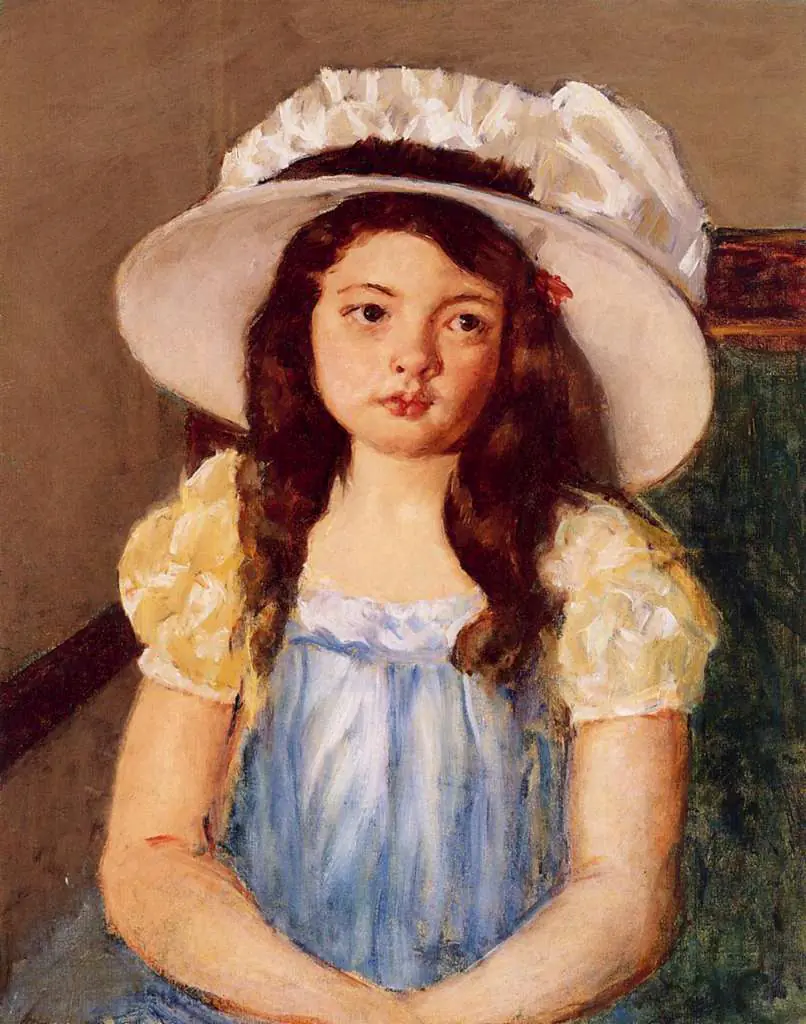 Mary Cassatt: Francoise Wearing A Big White Hat