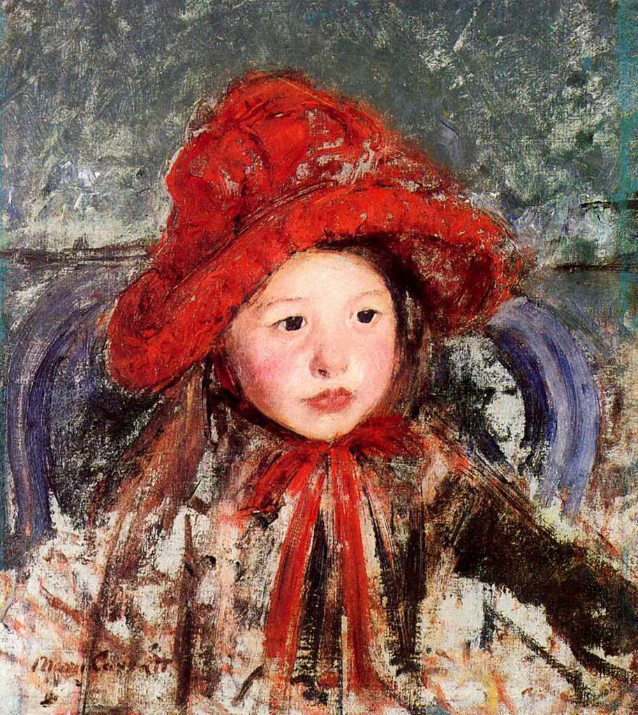 Mary Cassatt: Little Girl In A Large Red Hat