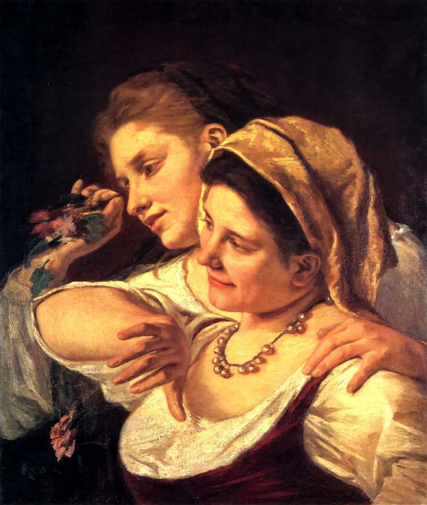 Mary Cassatt: Two Women Throwing Flowers During Carnival