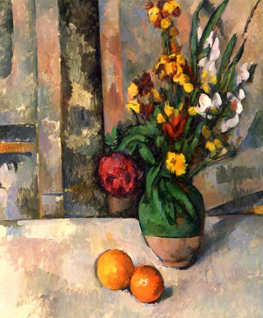 Cezanne: Stillife With Apples And Flowers