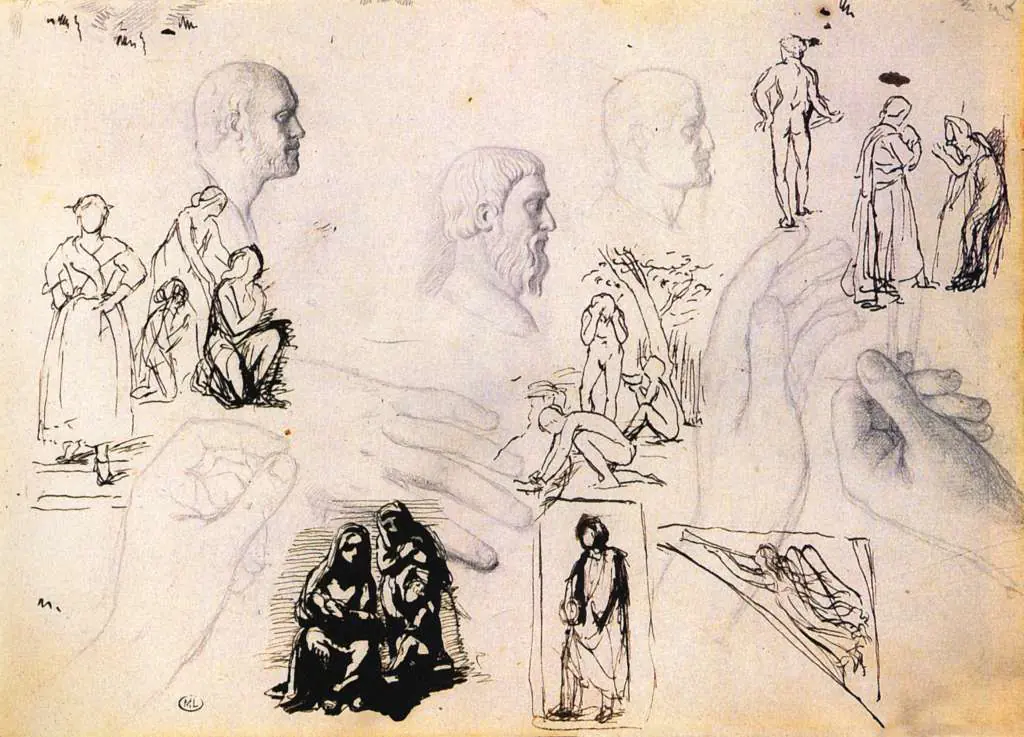 Degas: A Sketchbook Page Naples And Rome