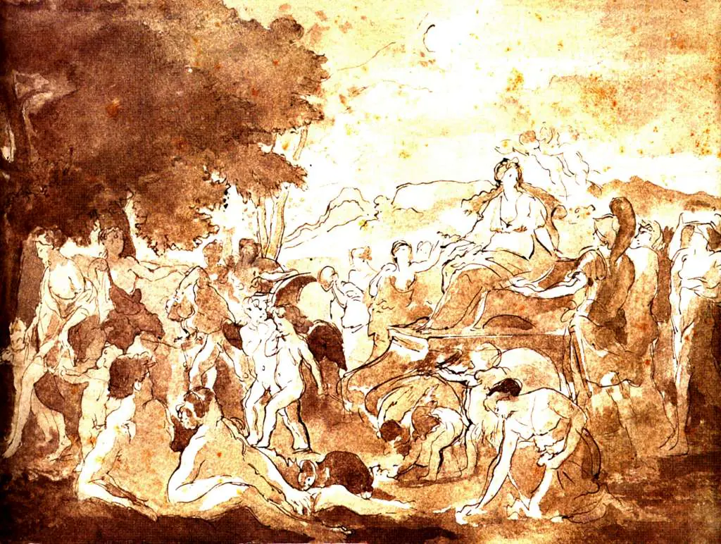 Degas: Composition Study Of Poussin Painting