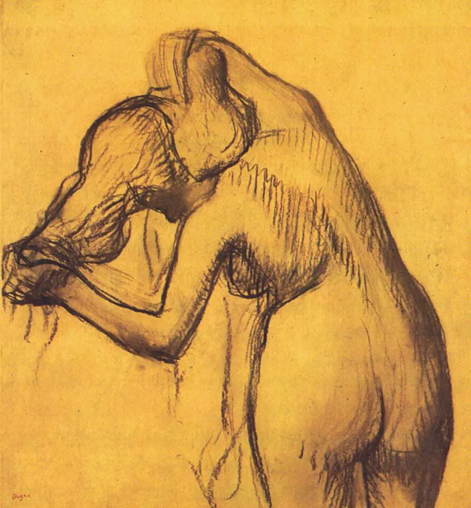Degas: Female Nude Drying Her Neck