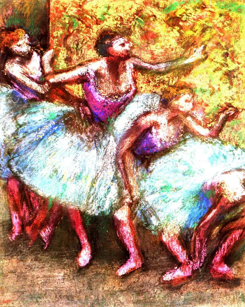 Degas: Four Dancers Behind The Scenery