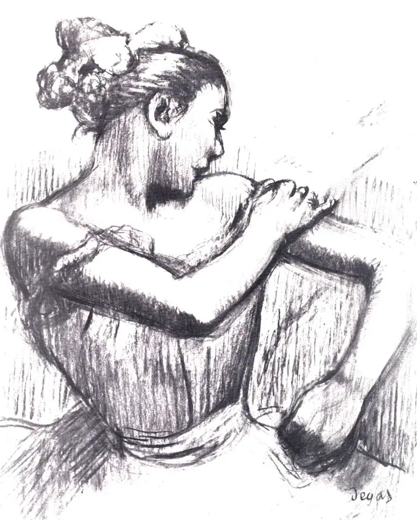 Degas: Half Figure Of A Dancer Fixing Her Strap