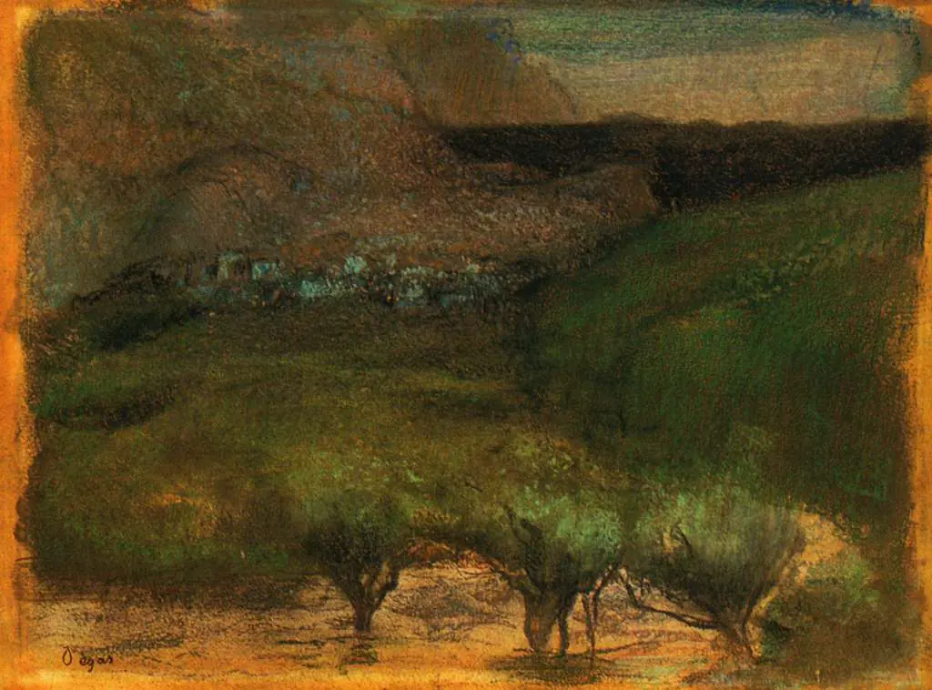 Degas: Olive Trees Against A Mountainous Background