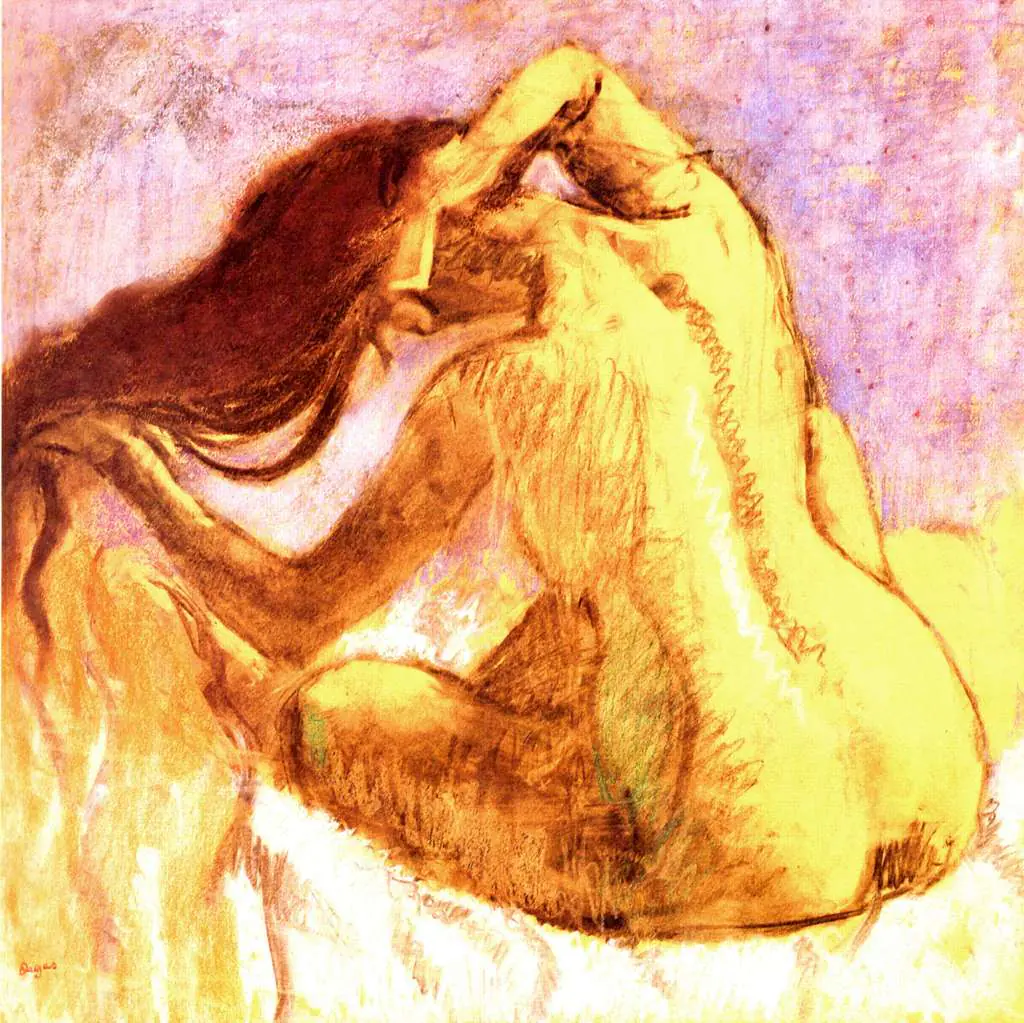 Degas: Sitting Backward Combing Her Hair