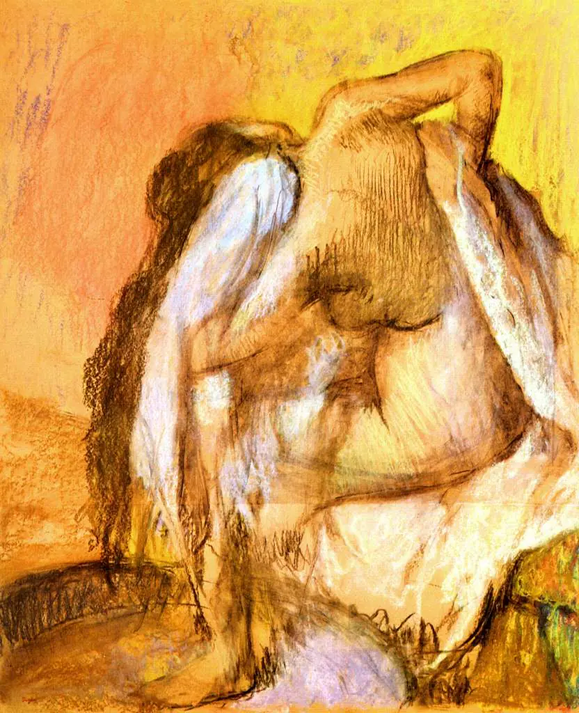 Degas: Sitting Backward Drying Her Neck And Back