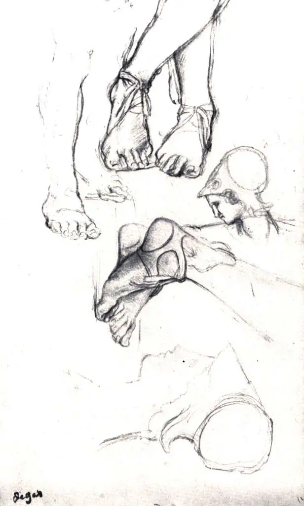 Degas: Study Of Head Leg And Foot