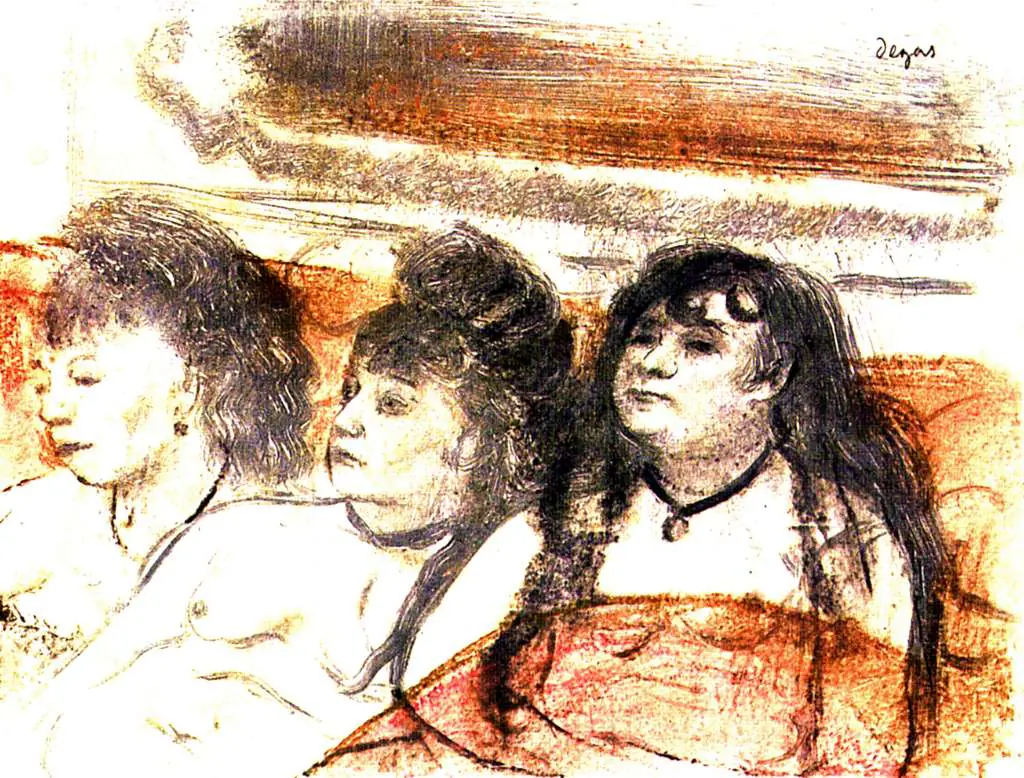 Degas: Three Girls In A Sofa