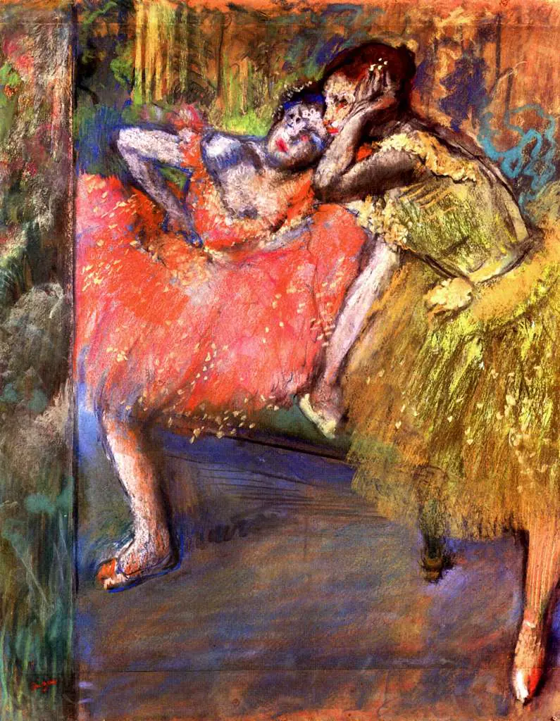 Degas: Two Dancers Behind The Stage
