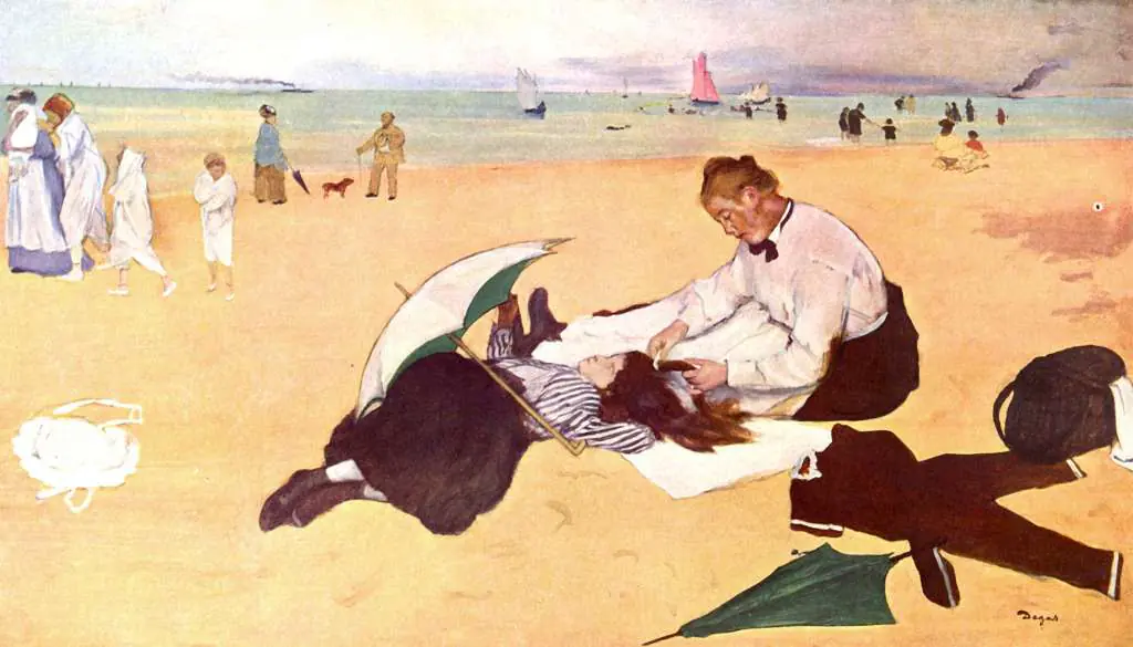 Degas: Small Girl Is Combed At The Sea Beach