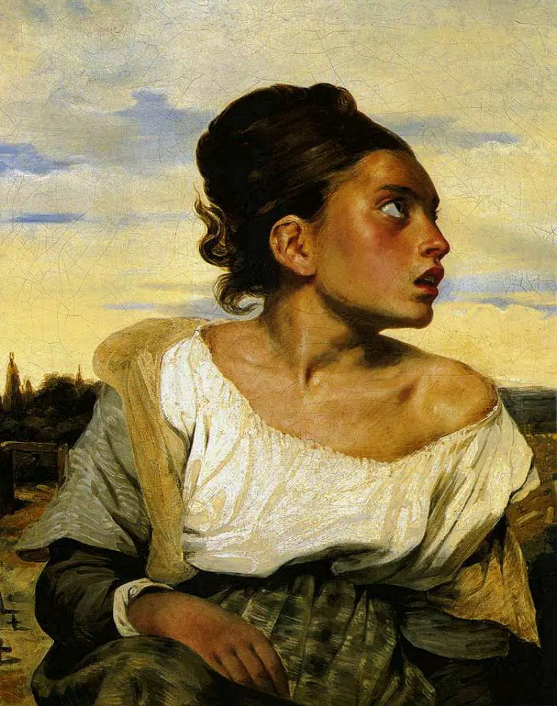 Delacroix: Girl Seated In A Cemetery