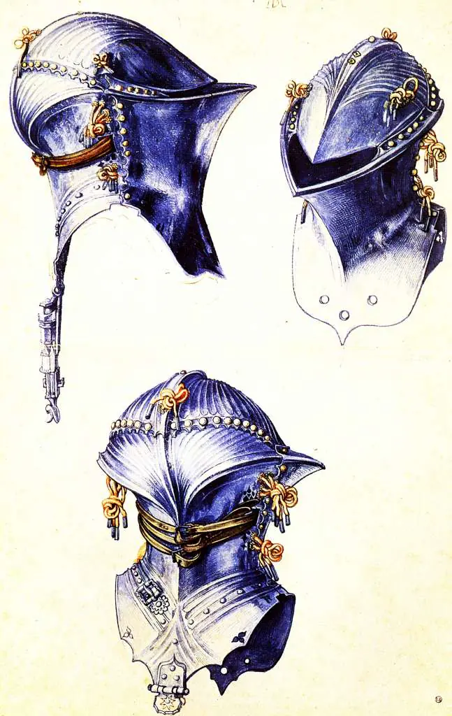 Dürer - Paintings & Drawings: Armours Helmets In Three Different Positions