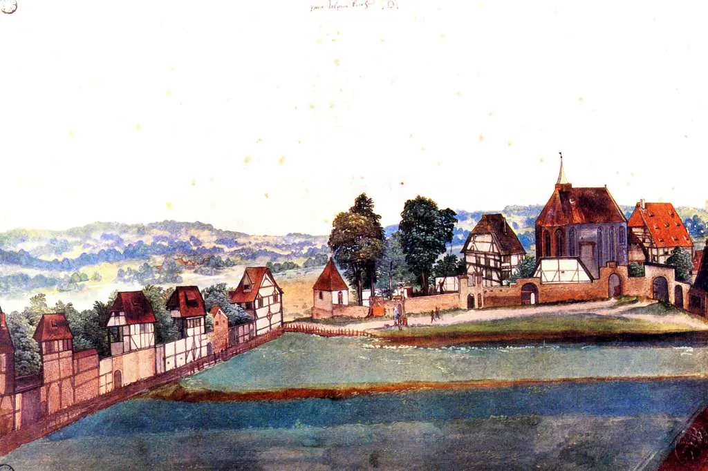 Dürer - Paintings & Drawings: Church And Cemetery In Nuernberg