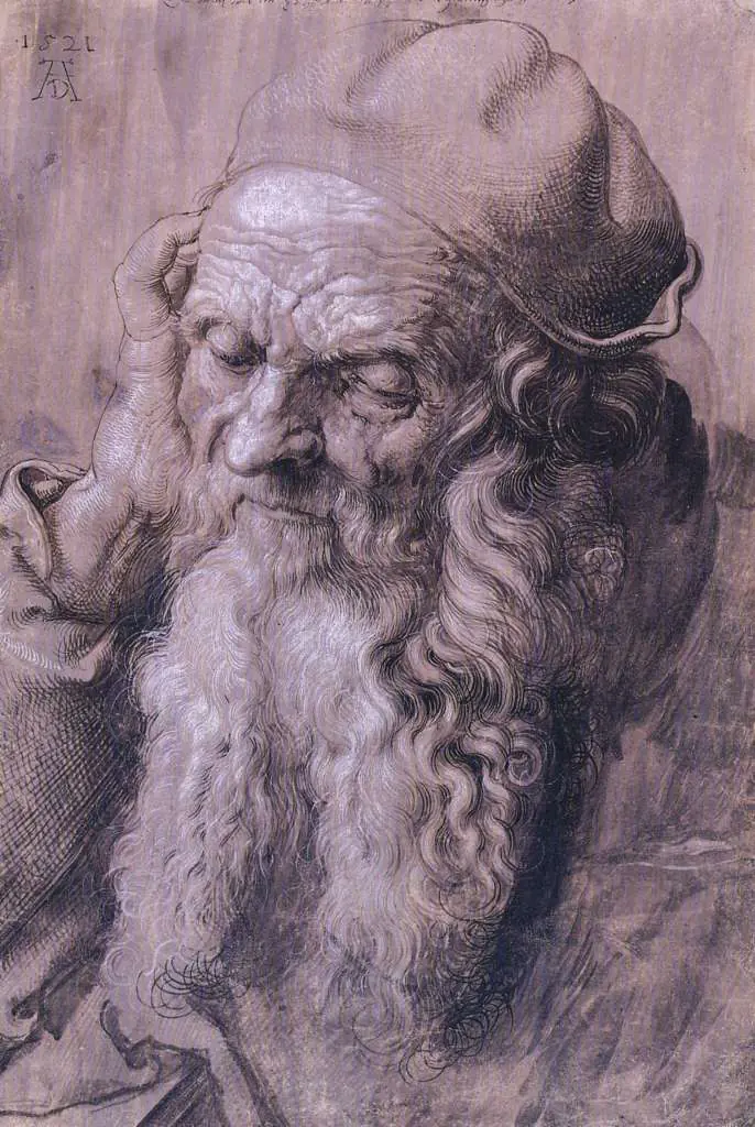 Dürer - Paintings & Drawings: Headstudy After A 93 Year Olden Man
