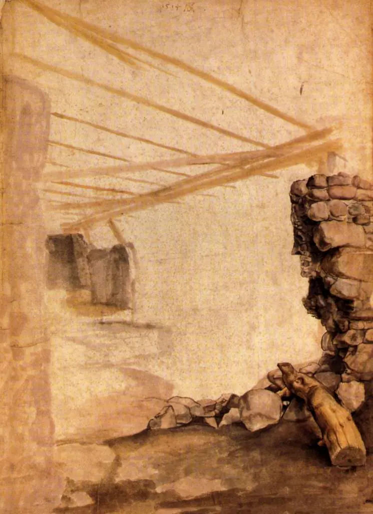 Dürer - Paintings & Drawings: Mountain Hut In Ruins