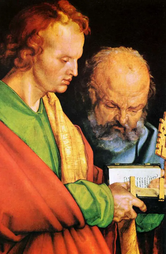 Dürer - Paintings & Drawings: The Apostles Johannes And Petrus Detail