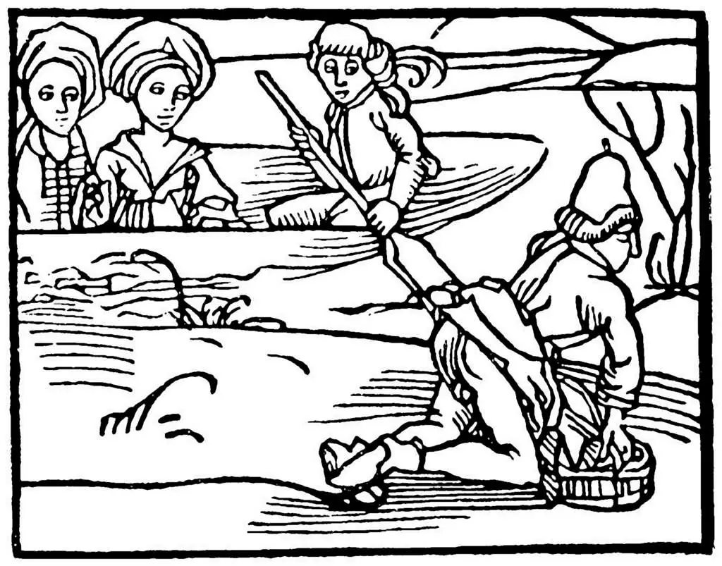Dürer - Woodblocks &  Etchings: Duchess In Boat By Where Priest Washes His Undergarments