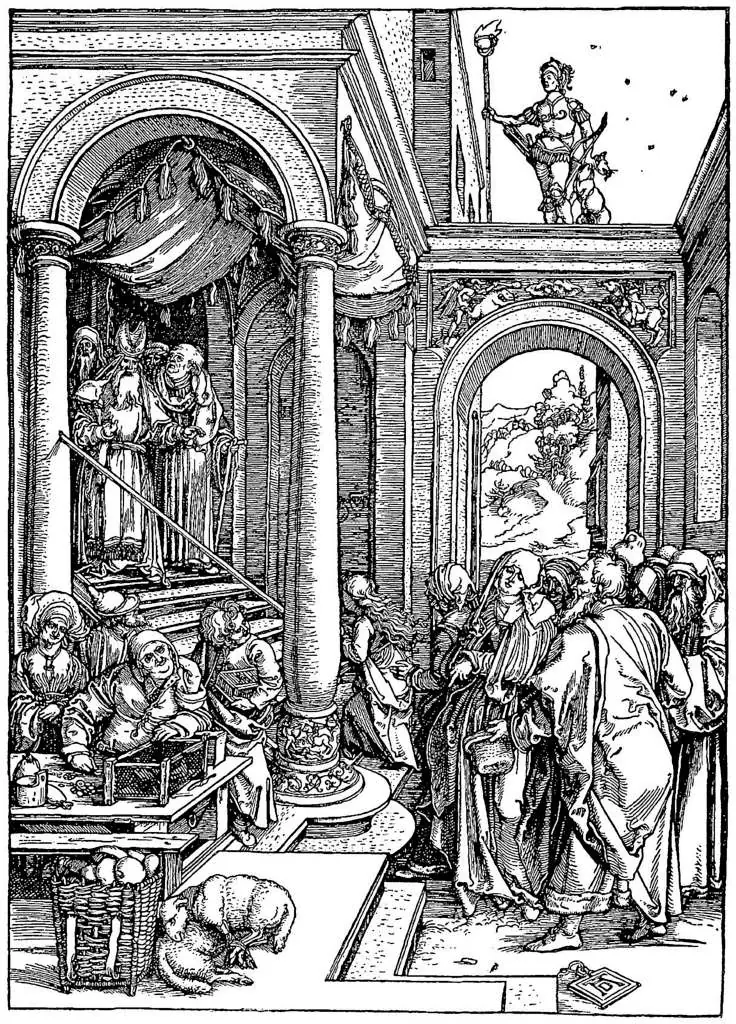 Dürer - Woodblocks &  Etchings: Presentation Of The Virgin In The Temple