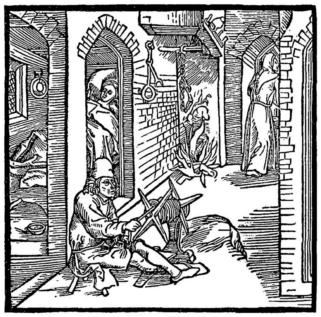 Dürer - Woodblocks &  Etchings: Rope Maker Sees Monk Leave His Unfaithful Wife
