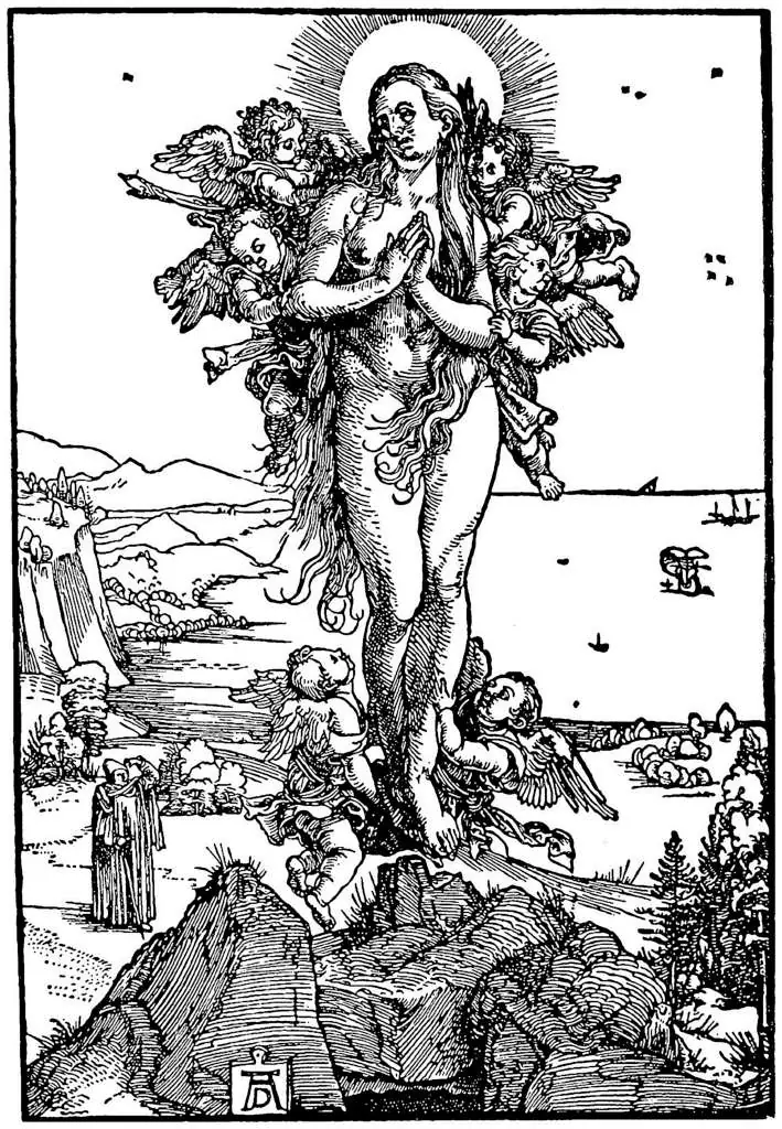 Dürer - Woodblocks &  Etchings: The Ecstacy Saint Mary Magdalene