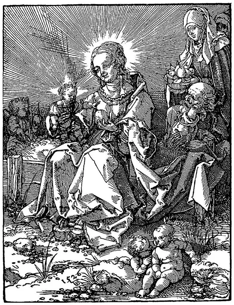 Dürer - Woodblocks &  Etchings: The Madonna On A Grassy Bank