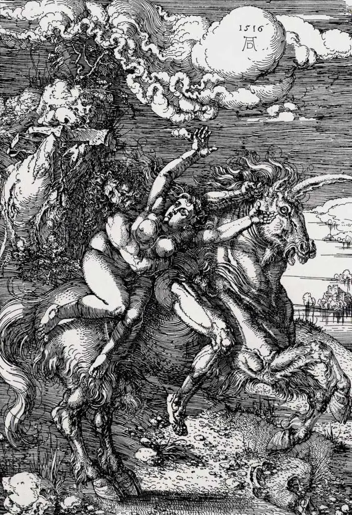 Dürer - Woodblocks &  Etchings: The Abduction On The Unicorn
