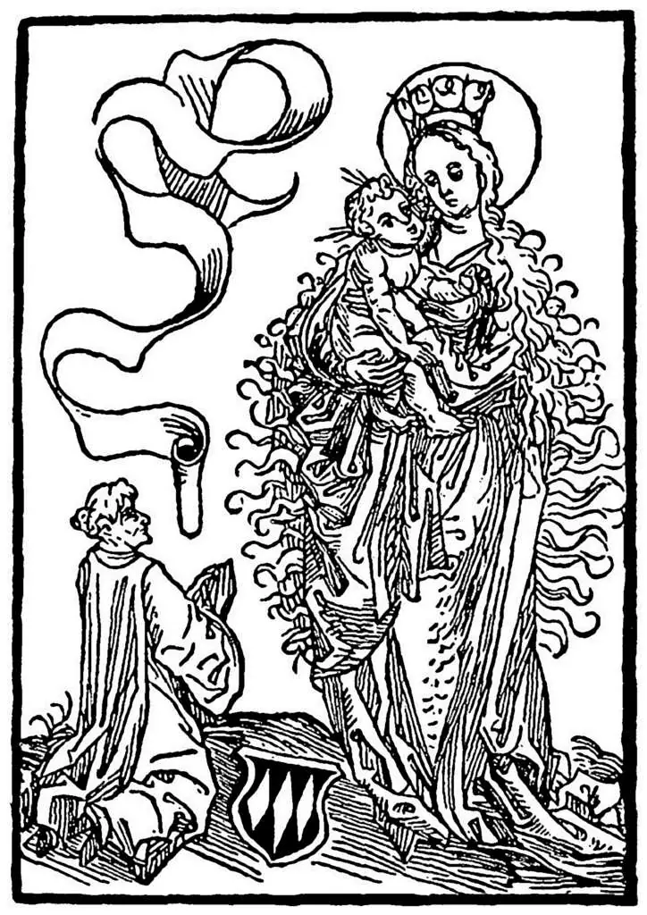 Dürer - Woodblocks &  Etchings: He Virgin Mary Worshipped By Albrecht Bonstetten