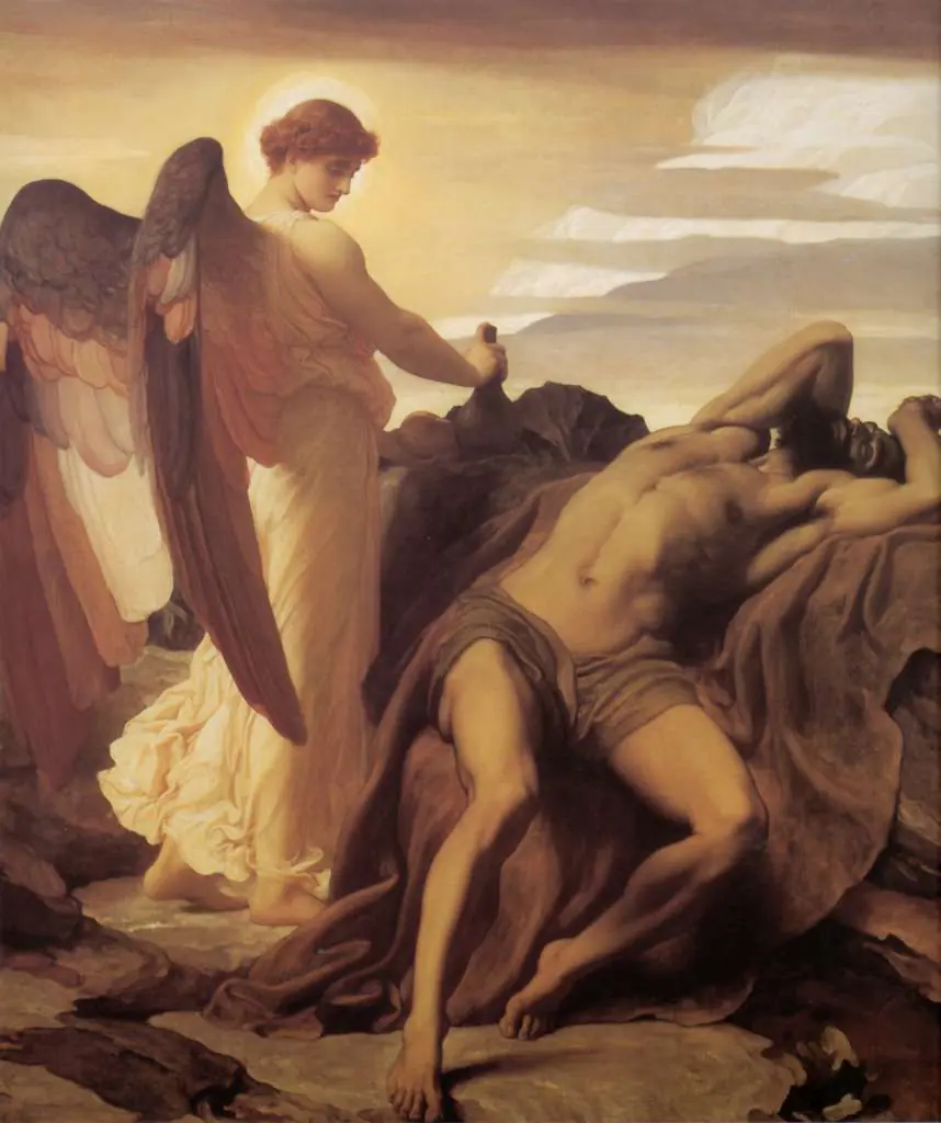 Frederic Lord Leighton: Elijah In The Wilderness