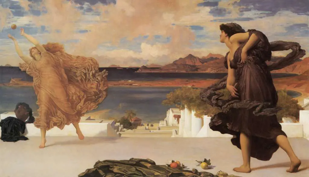 Frederic Lord Leighton: Greek Girls Playing At Ball