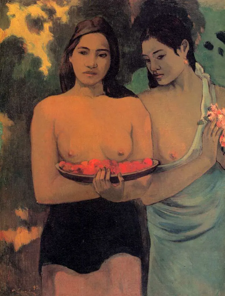 Gauguin: Breasts With Red Flowers