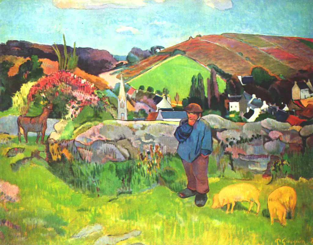 Gauguin: Bretoni Landscape With Schweinehirt