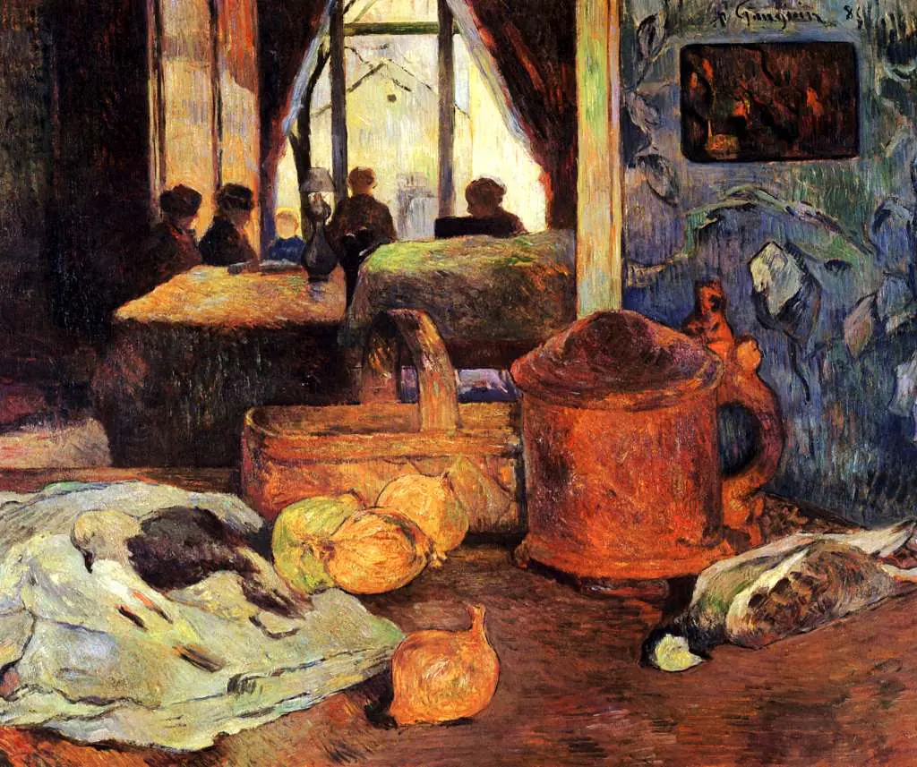 Gauguin: Still Life Basket With Birds
