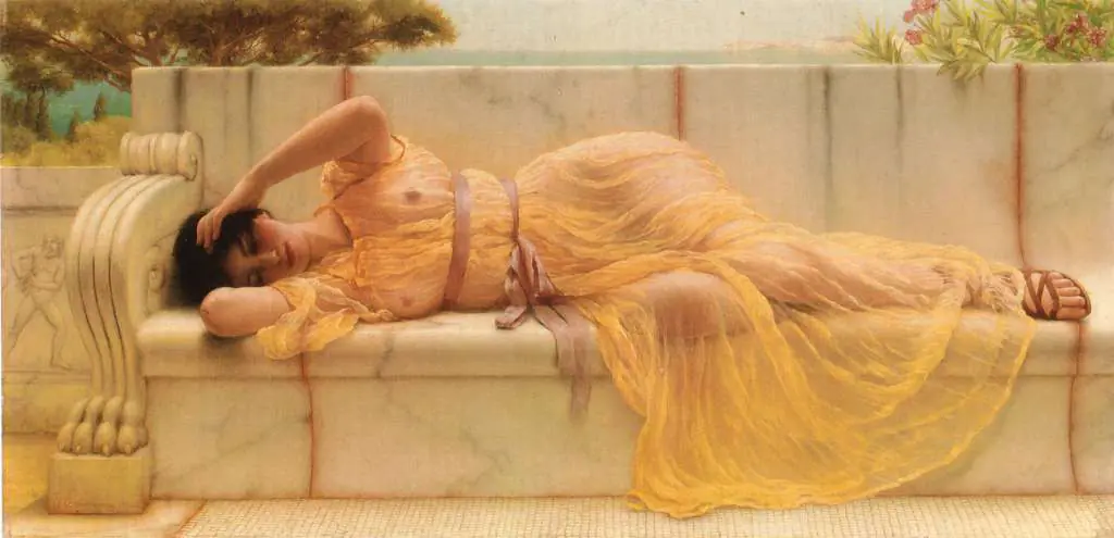 Godward: Girl In Yellow Drapery
