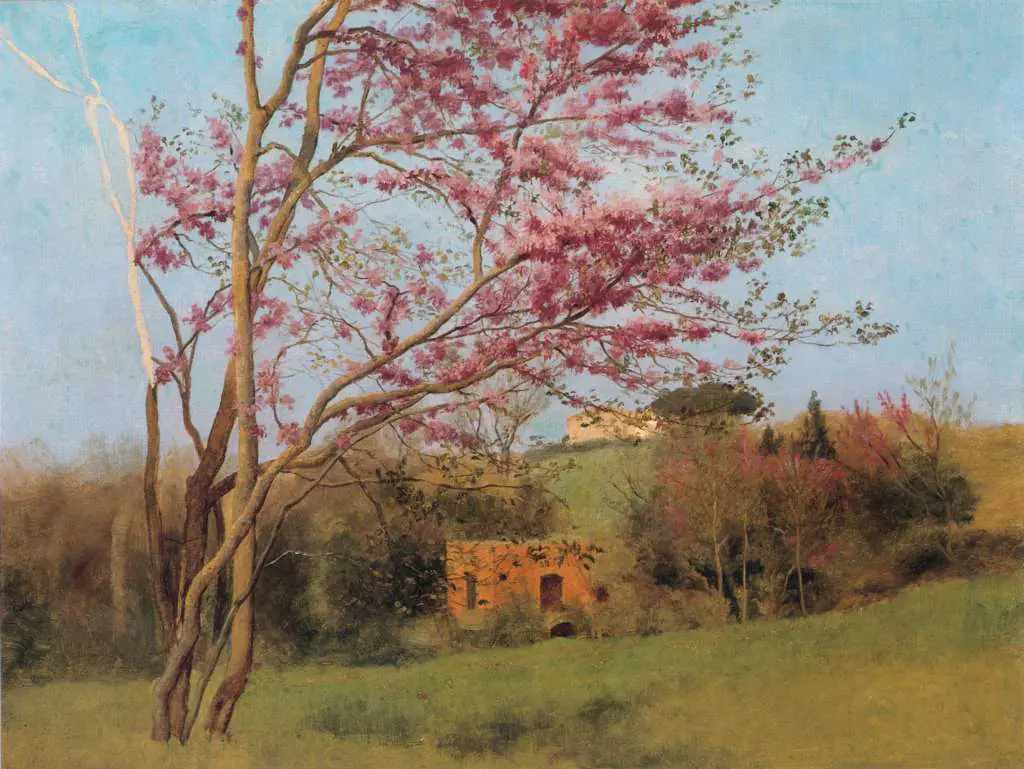 Godward: Landscape Blossoming Red Almond