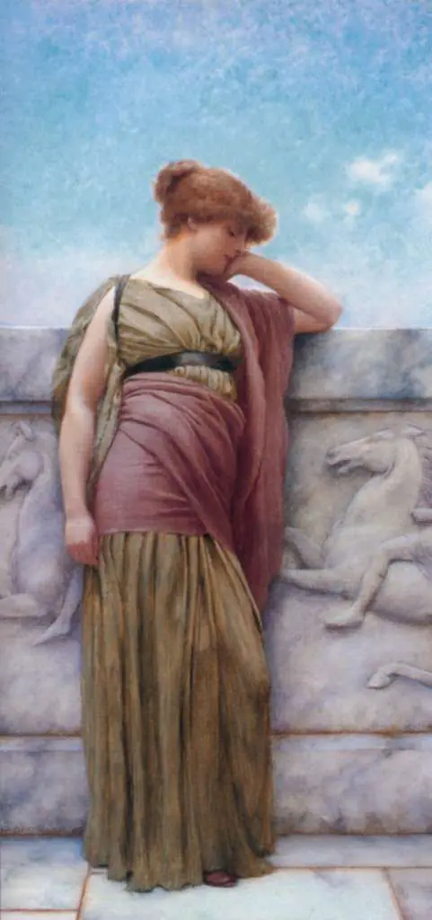 Godward: Leaning On The Balcony 1892