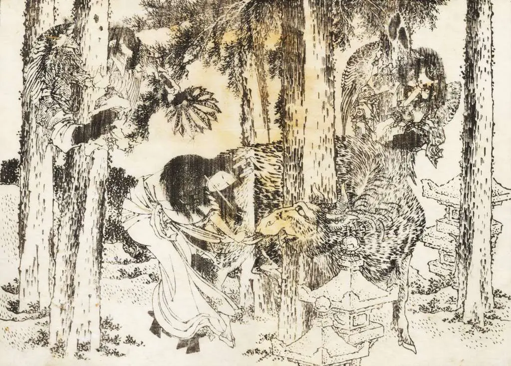 Japan Art: A Woman Makes A Cursing Ritual Ceremony