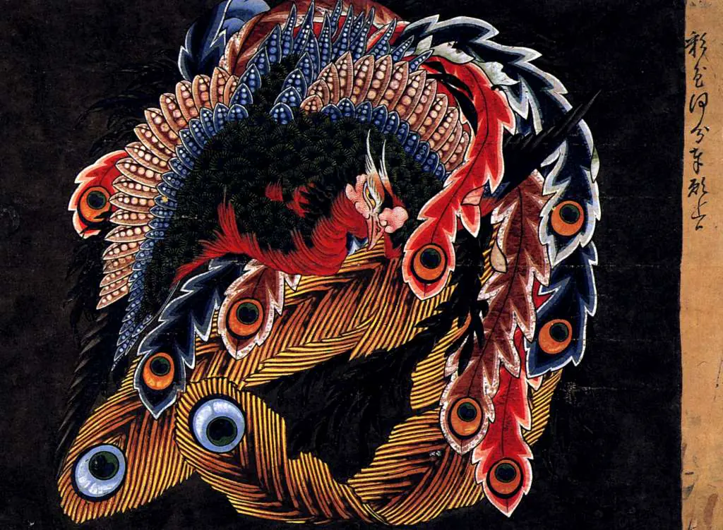 Japan Art: Ceiling Of Ganshoin Temple At Obuse