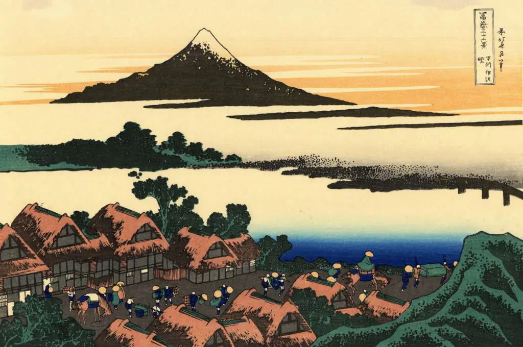 Japan Art: Dawn At Isawa In The Kai Province