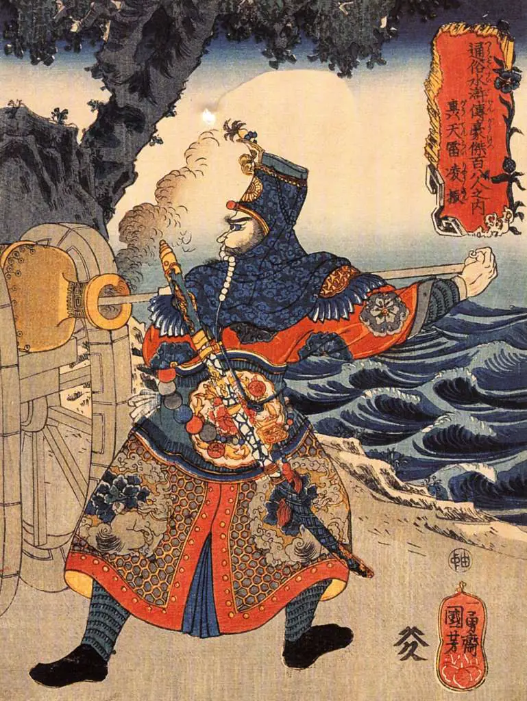 Japan Art: Kotenrai Ryioshin Loading A Connon