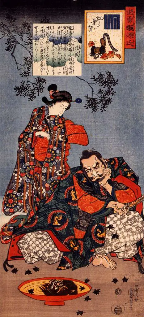 Japan Art: Taira Koremochi Spies The Reflection Of A Female Demon